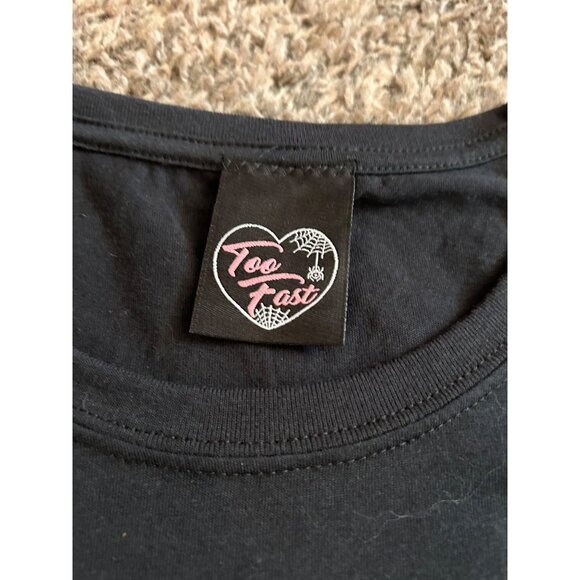 Too Fast (SMALL) Satan Says T shirt Goth Switchblade - Picture 2 of 4
